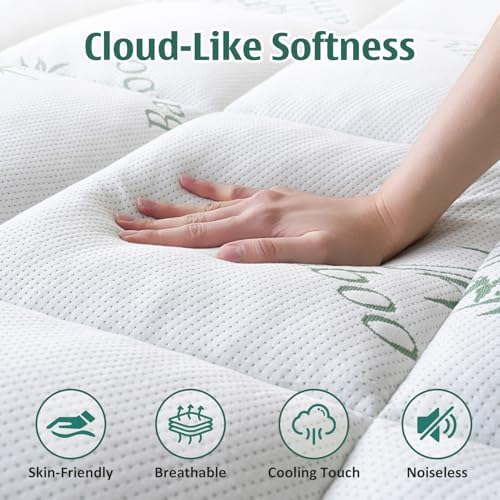 DOWNCOOL Twin Mattress Topper Memory Foam, Viscose Derived from Bamboo - Image 5