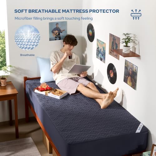 BEDLORE Waterproof Mattress Protector, Twin Size Mattress Pad - Image 3