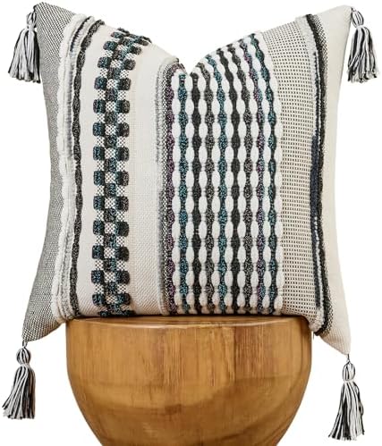 AmHoo Chenille Striped Textured Boho Throw Pillow Covers Aesthetic by AmHootextile