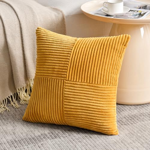 Fancy Homi 2 Packs Sunflower Yellow Spring Decorative Throw Pillow Covers 18x18 - Image 2
