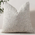 DEZENE 26x26 Cream Grey Euro Sham Pillow Cover Striped Textured Boucle Chic by DEZENE