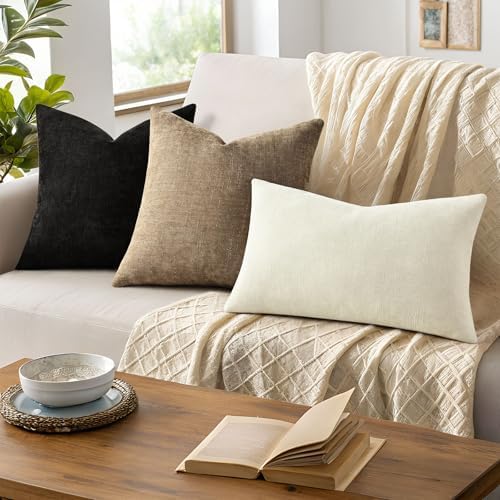 decorUhome Chenille Decorative Throw Pillow Covers 24x24 Set of 2 - Image 6