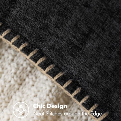 MIULEE Decorative Couch Throw Pillow Covers 18x18 Inch Black 2 Pack - Image 2