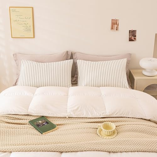 ECOCOTT Striped Pillowcases Queen Size 2 Pack, 100% Washed Cotton Pillow Cases - Image 6