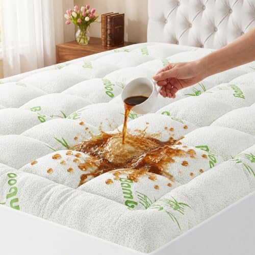 Cooling Waterproof Viscose from Bamboo Mattress Topper Twin Size by NightHug