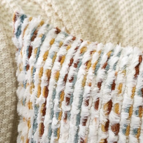Aeckself Boho Chenille Tufted Pillow Cover 20 x 20 Inch, Decorative Square - Image 5