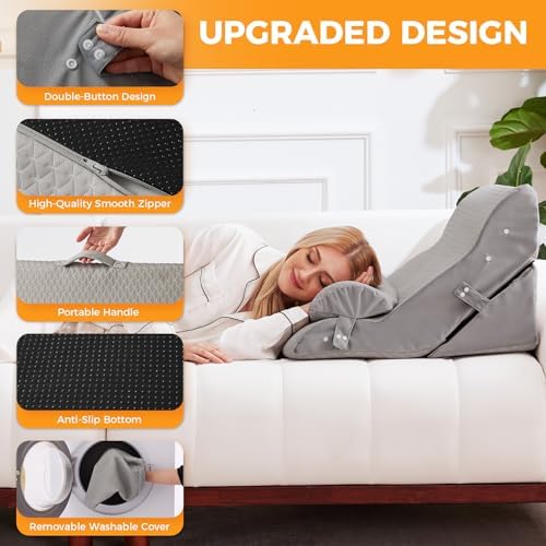 Ruqmuis Wedge Pillow Set for After Surgery, Bed Wedge Pillow - Image 4