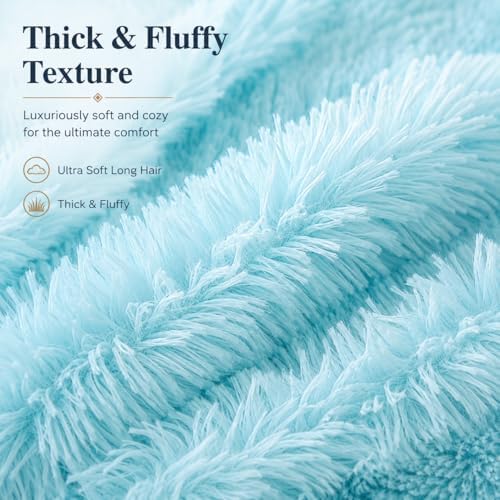 REAFORT Long Hair Faux Fur Euro Sham Cover 26"x26", Hidden Zipper - Image 5