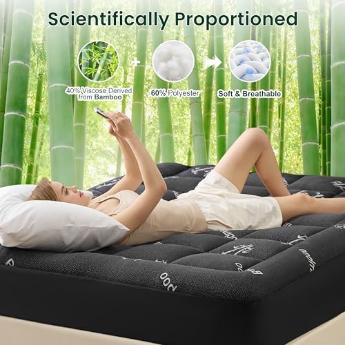 Love's cabin Queen Mattress Topper Viscose Derived from Bamboo, Thick Pillow - Image 4