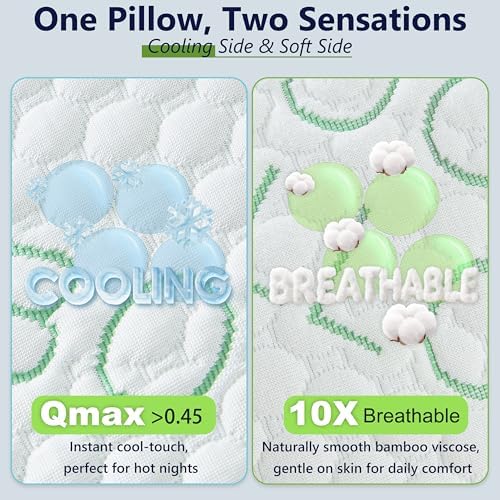 Shredded Memory Foam Pillows, Cooling Pillows Standard Size Set of 2 Adjustable - Image 7