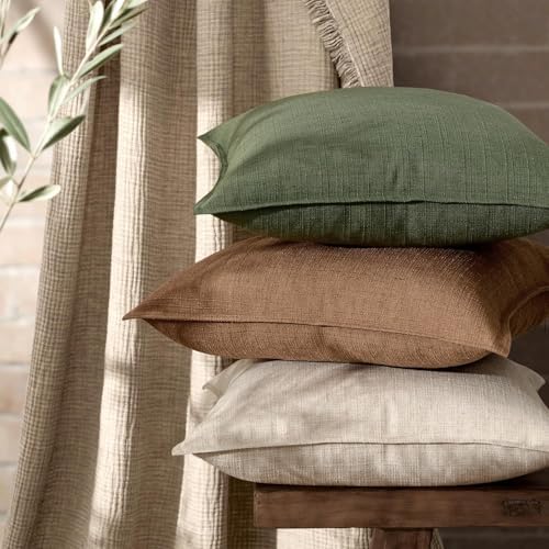 MIULEE Thick Textured Decorative Throw Pillow Covers 18x18 Inch Brown Sugar - Image 4