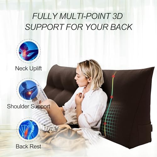 WOWMAX Wedge Headboard Pillow Caking Reading Pillow Sitting in Bed - Image 2
