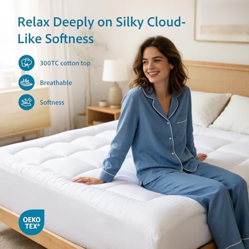 Mattress Topper California King Size, Soft Cotton Pillow Top Mattress Pad - Image 2