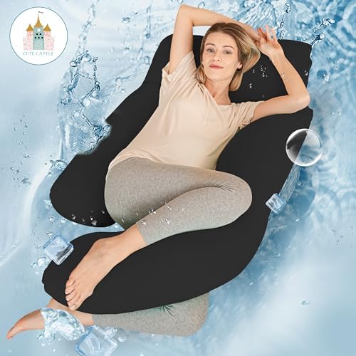 Cute Castle Cooling Cover Pregnancy Pillows, Soft U-Shape Maternity Pillow - Image 2