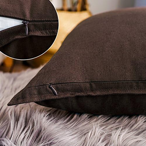 Jeanerlor Set of 2 SureGuard Pillowcase Cousion Cover Decor Natural Cotton Linen - Image 3