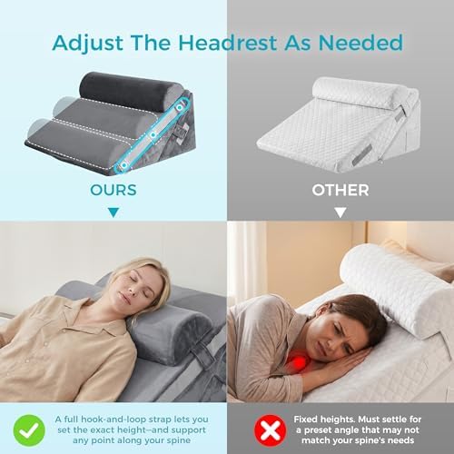BDEUS 3PCS Wedge Pillow Set for After Surgery, Back Pillow for Bed Sitting up - Image 3