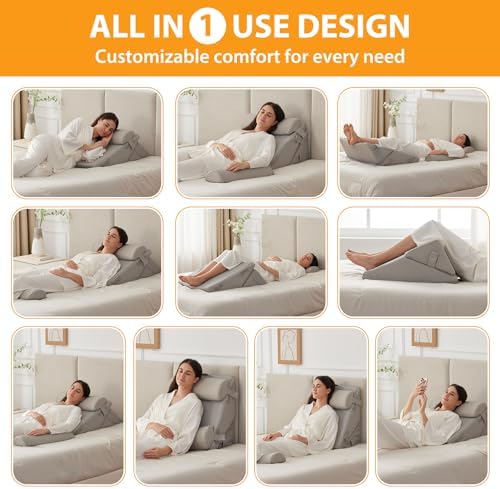 Ruqmuis Wedge Pillow Set for After Surgery, Incline Pillow Wedge for Headboard - Image 2