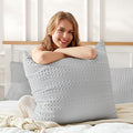 100% Coton Waffle Weave Euro Shams 2 Pack, Soft Aesthetic Throw Pillow Covers by MOSLUNA