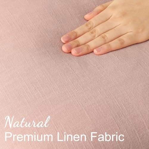 decorUhome Fall Pink Linen Throw Pillow Covers 26x26 Set of 2 - Image 3