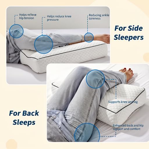 Knee Pillow for Side Sleepers Memory Foam Pain Relief for Hip Back Sciatica - Image 6