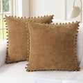 CaliTime Decorative Couch Throw Pillow Covers 18 X 18 Inches Apricot Brown by CaliTime
