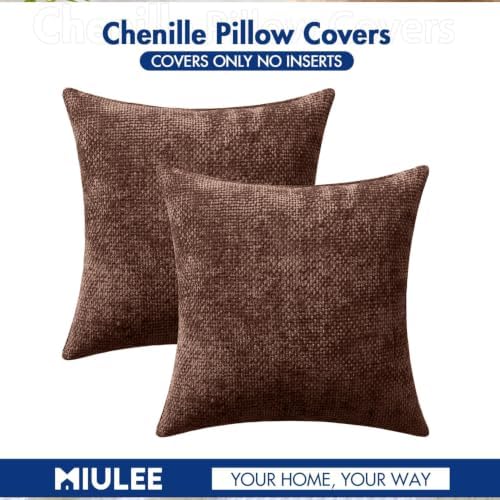 MIULEE Decorative Couch Throw Pillow Covers 18x18 in Red Brown 2 Pack - Image 7