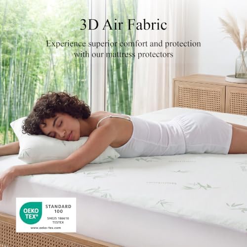 Queen Size Waterproof Mattress Protector Noiseless Bamboo Viscose - Image 2