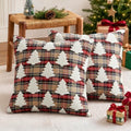 EMEMA Christmas Pillow Covers 20x20 Set of 2, Khaki Tartan Plaid Throw Pillow by EMEMA