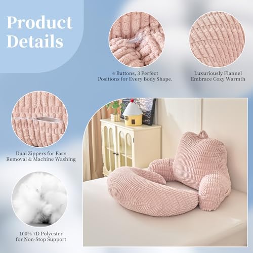 17" Reading Pillow for Bed, U Shaped Arm & Elbow Support - Image 6