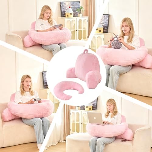 19" Reading Pillow for Bed, U Shaped Arm & Elbow Support - Image 5
