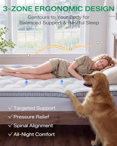 Dual Layer 4 Inch Twin Size Mattress Topper, Memory Foam Mattress Topper - Image 4