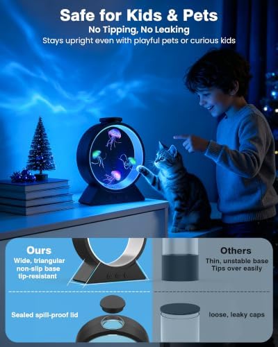 Jellyfish Lamp for Sleep Anxiety Calming Night Light for Bedroom(Black) - Image 6