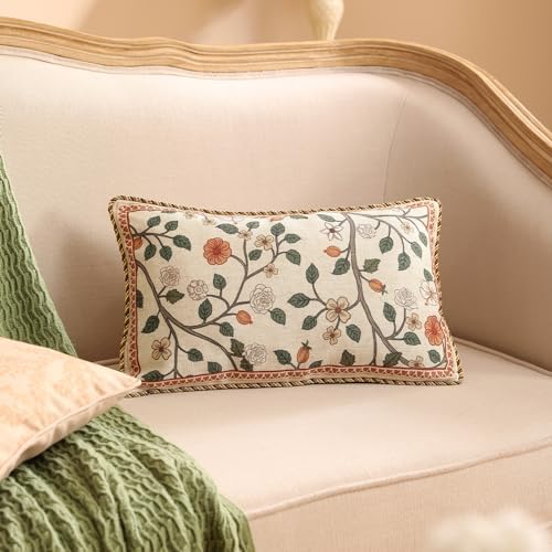ISAENNE Designer Elegant Vintage Linen Throw Pillow Cover - Image 4
