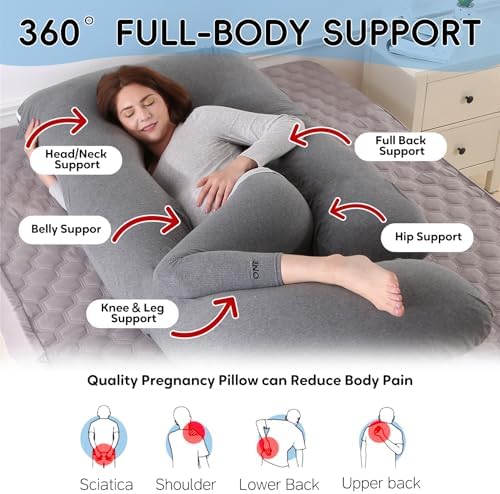 U Shaped Pregnancy Pillow for Sleeping, Maternity Body Pillow for Women - Image 3