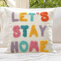 Boho Pillow Covers 18 * 18 Inch Handcrafted Loop Yarn Lettering by LOOPUINHOM