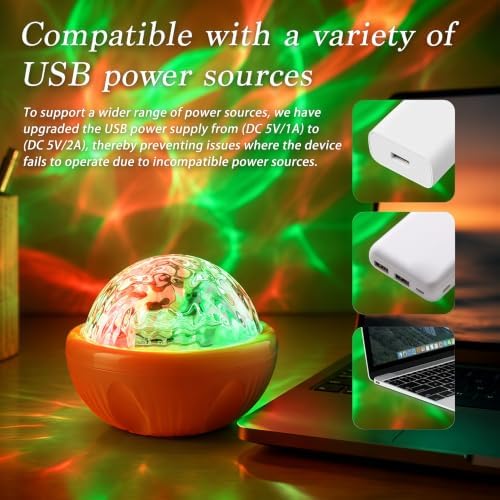 Northern Light Projector Night Light with Remote Control, Orange - Image 3