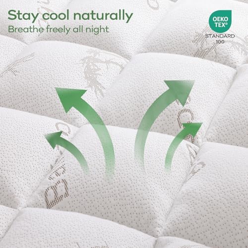 OLANLY King Bamboo Viscose Cooling Mattress Topper - Image 3