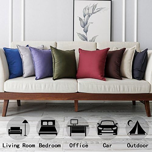 Jeanerlor Pack of 2 24 x 24 Inch Cotton Linen Soft Soild Decorative Square - Image 2
