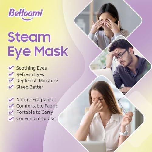BeHoomi Steam Eye Mask, 10 Packs Heated Eye Mask, Self Heating Disposable Warm - Image 5