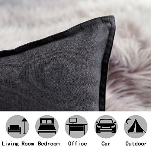 Jeanerlor Set of 2 Decorative Cotton Linen Couch Throw Pillow Case 26"x26" Sofa - Image 3