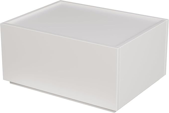 Modular Stackable Drawers, Modern Nightstand Modular Storage Bins - Storage Cabinet, Bedside Table, Sofa End Table for Living Room Hallway Entryway White Small Set 1