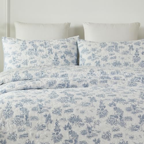 Brandream Quilted Pillow Shams Set of 2 Standard Size Cotton Pillow Cases Toile - Image 7