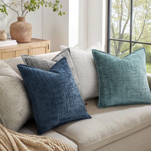 decorUhome Chenille Decorative Throw Pillow Covers 22x22 Set of 2 - Image 7