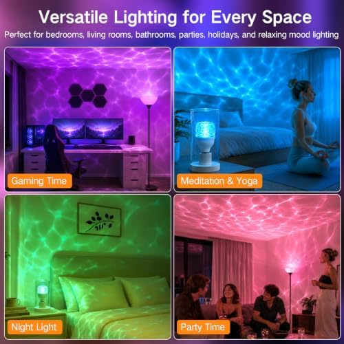 OUTON Ocean Wave Projector Light Bulb with Remote, 16-Color RGB LED Water - Image 6