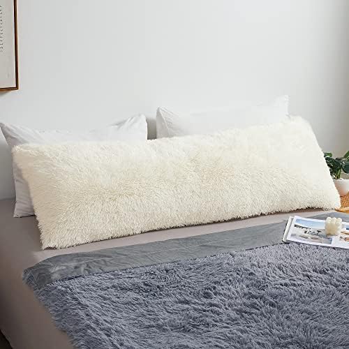 MEGO Luxury Fluffy Faux Fur Body Pillow Cover 20"x54" by MEGO