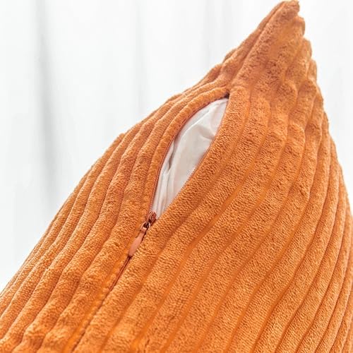 Home Brilliant Solid Accent Burnt Orange Pillow Covers Cases Solid Decorated - Image 4