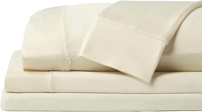 SHEEX - Original Performance Sheets Set (Queen) Ecru - Cooling Sheets - Moisture Wicking - 1 Flat Cooling Sheet, 1 Fitted Cooling Sheet, 2 Pillow Covers - Wrinkle Free - Sleep Aid