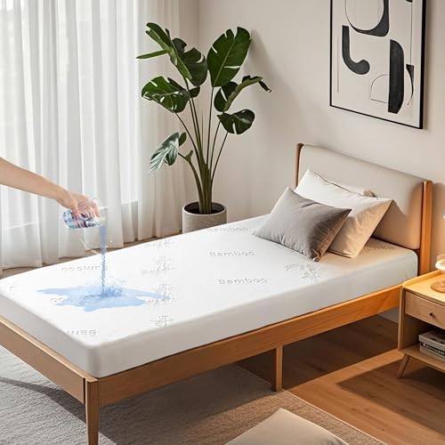 Twin XL Size Waterproof Mattress Protector Bamboo Viscose by Bedlore