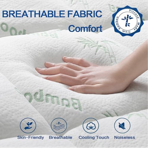 SakuraHome Twin Size Mattress Topper, Extra Thick Pillow Top Mattress Pad - Image 3