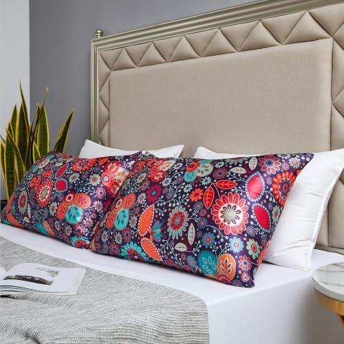 MR&HM Satin Pillowcase 2 Pack, Standard Size 20"x26", Boho Floral - Image 5